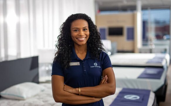 salesperson in showroom