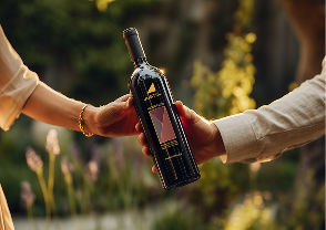 Two friends enjoying wine together