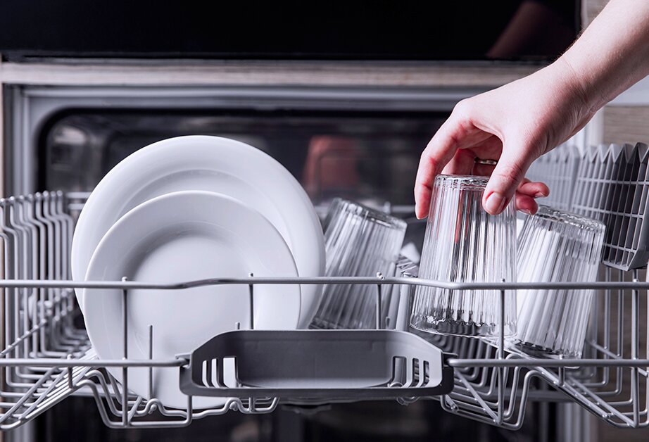Dishwasher being loaded