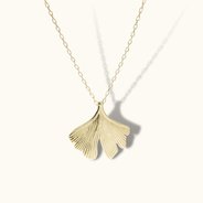 alfyo collana pendente ginkgo in oro