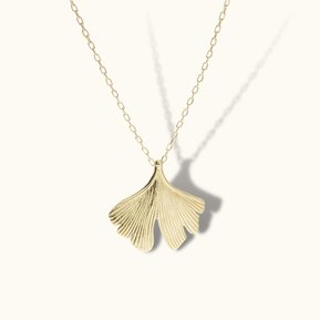 collana pendente ginkgo in oro