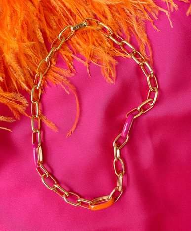 collana a catena con smalti colorati
