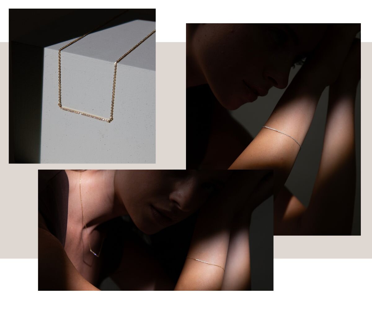 alfyo gioielli geometrie di luce in oro 9 carati e diamanti linea