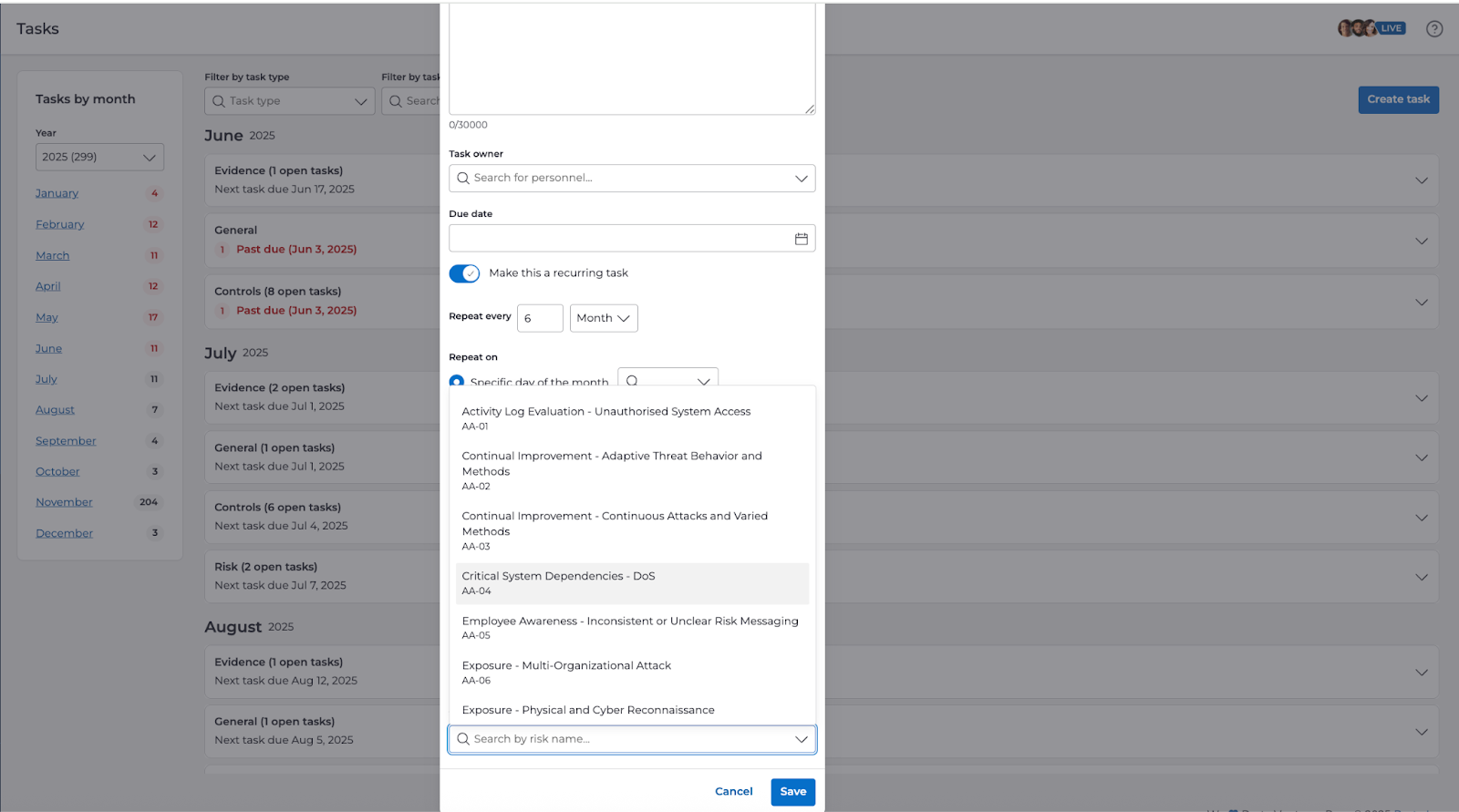 recurring tasks screenshot 2