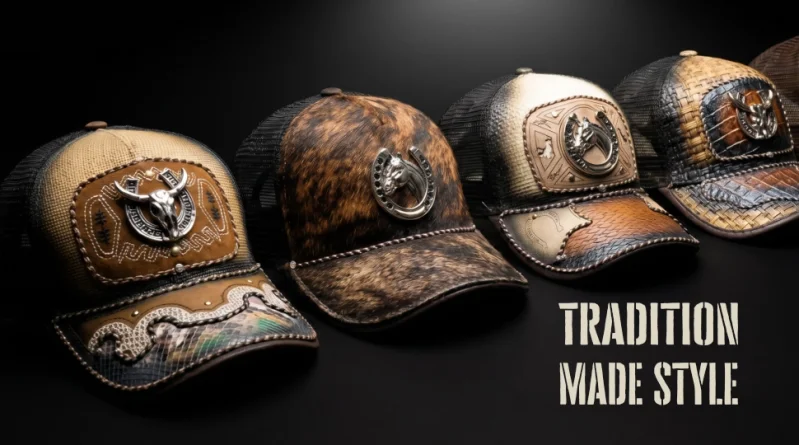 Gifts Made in Mexico: handcrafted Sombra Ruda western caps featuring leather, textured materials and distinctive Mexican designs.