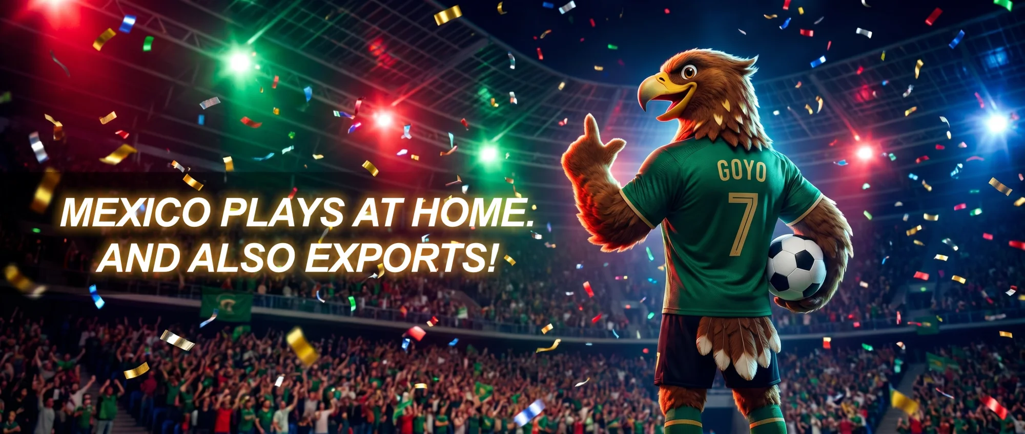 World Cup 2026 banner by Mall Gran México Export