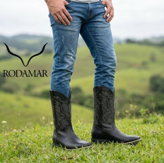 botas vaqueras Rodamar de piel para hombre, elaboradas en León, Guanajuato, con auténtico estilo western.