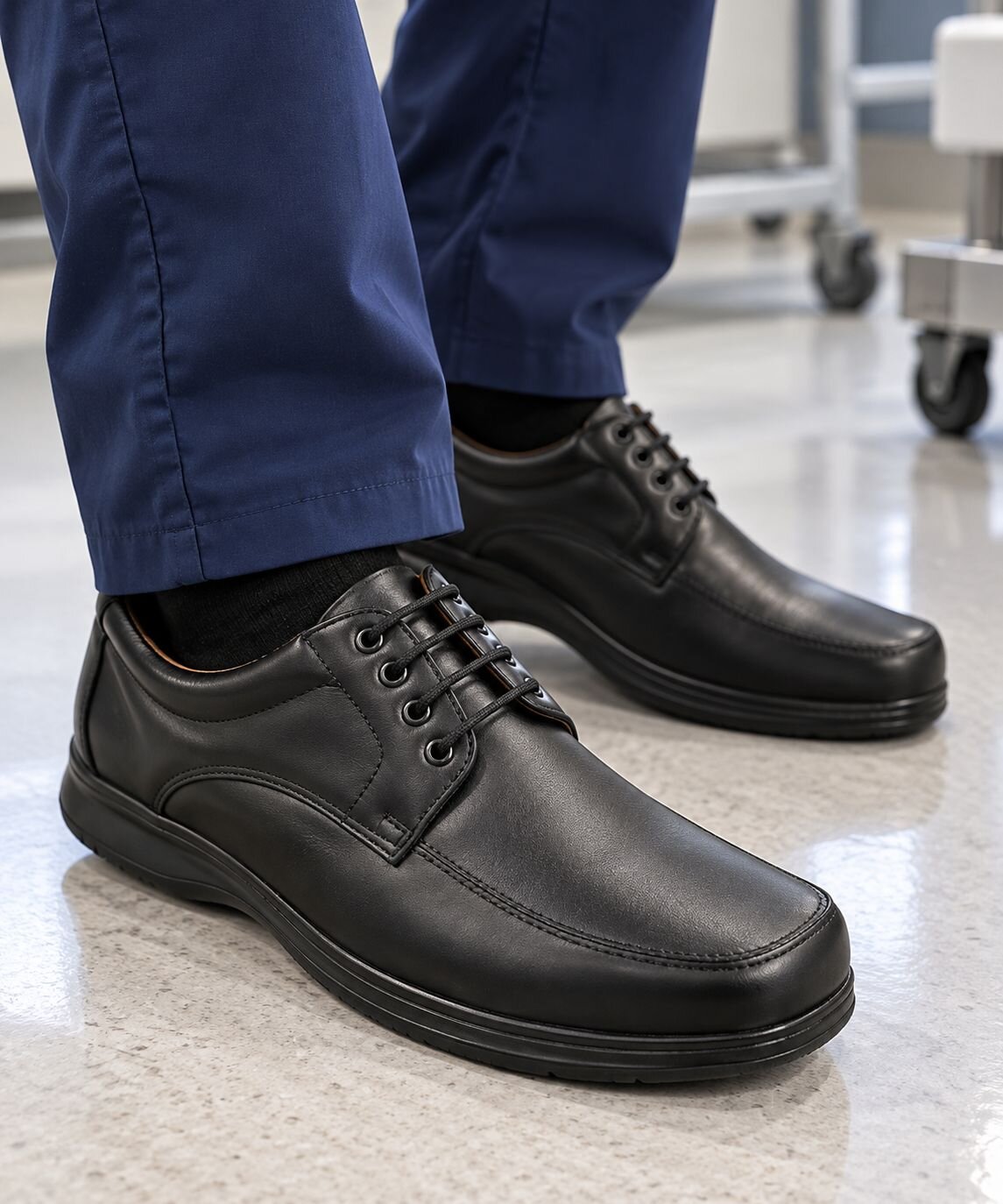 Zapato Clínico Negro de Caballero Confort 4010