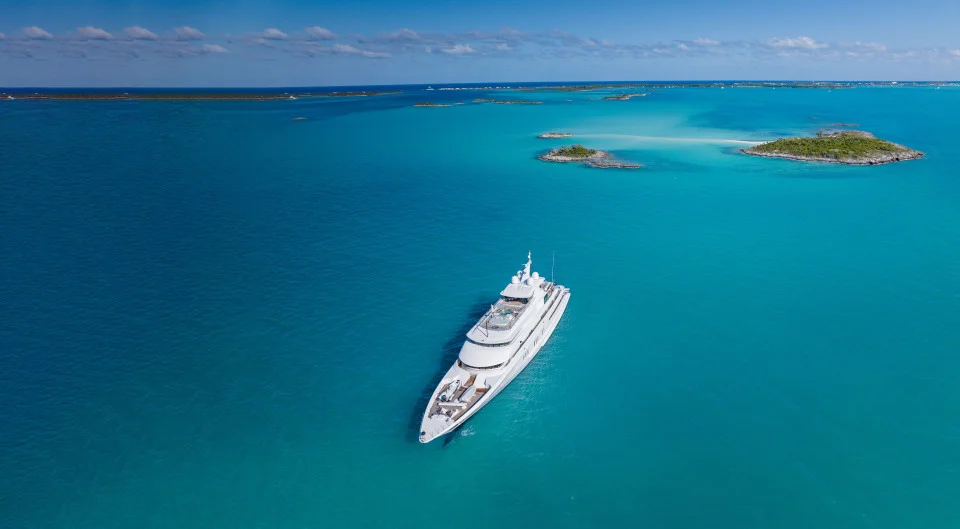 Luxury yacht with ocean view