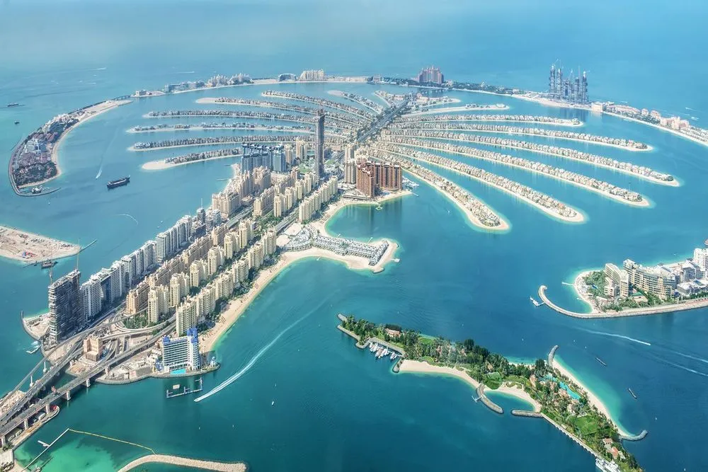 Yachts berthed at Yas Marina beside the Formula 1 circuit