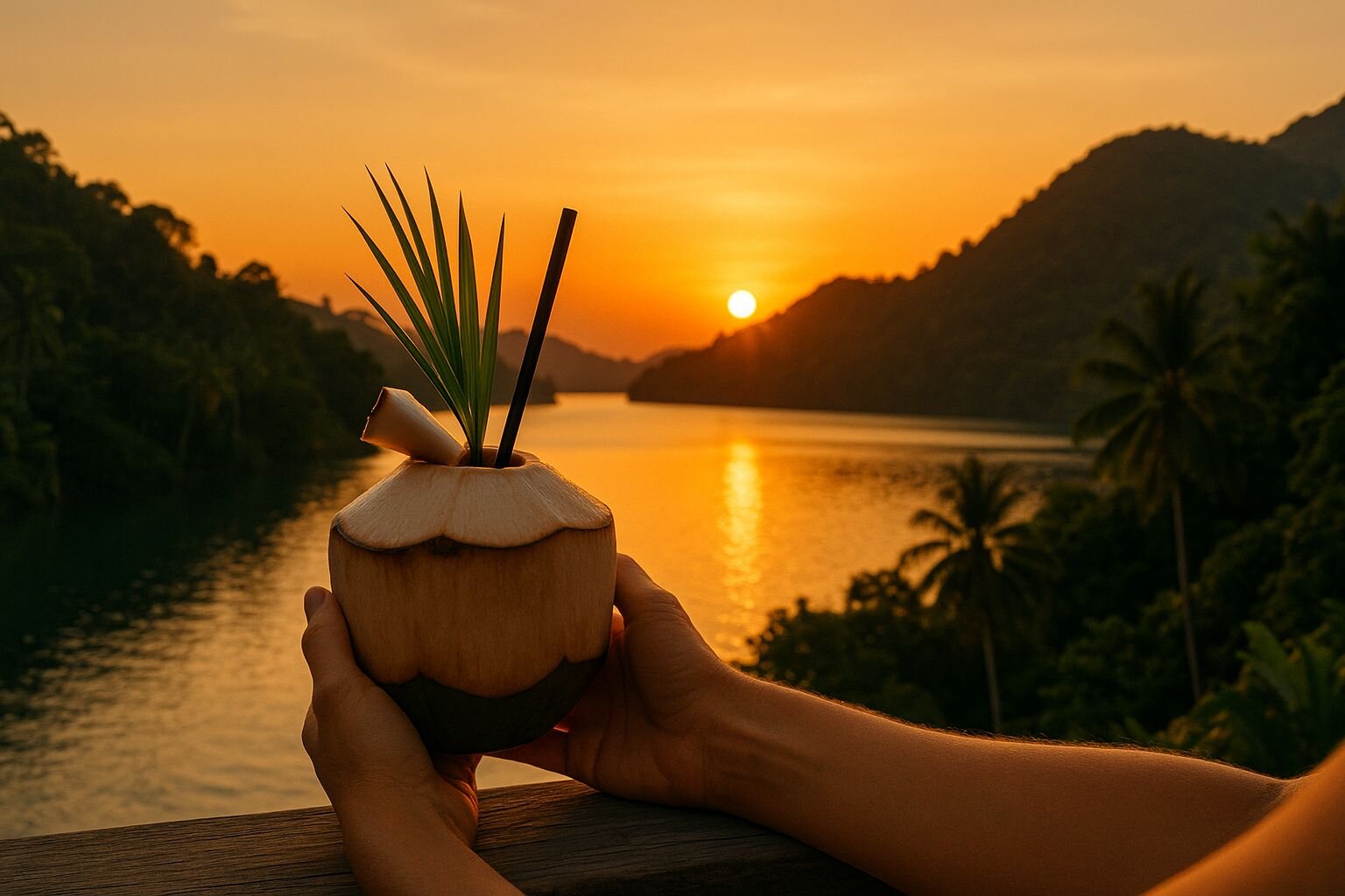 Sunset Coconut Cocktails