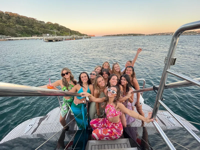 Friends celebrating on a luxury yacht