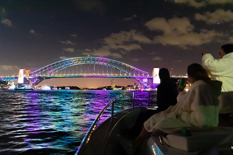 VIVID Sydney light projections from yacht