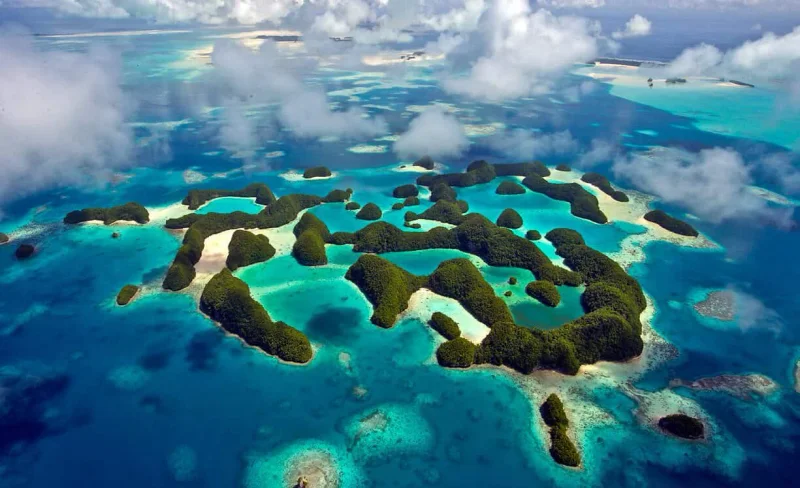 South Pacific aerial view