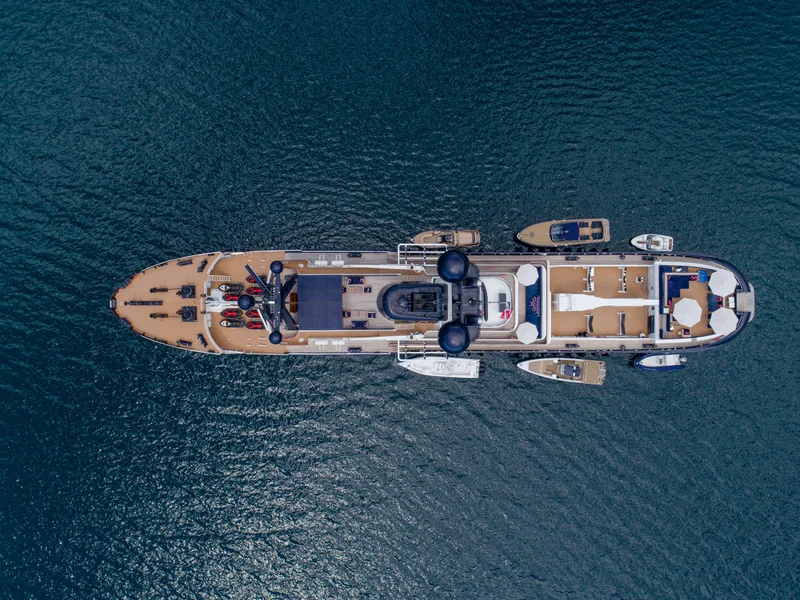 ARCTIC yacht aerial view