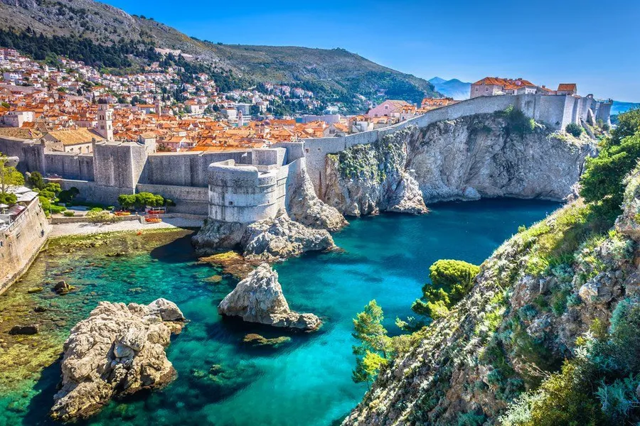 Old stone town and harbour on the Dalmatian coast