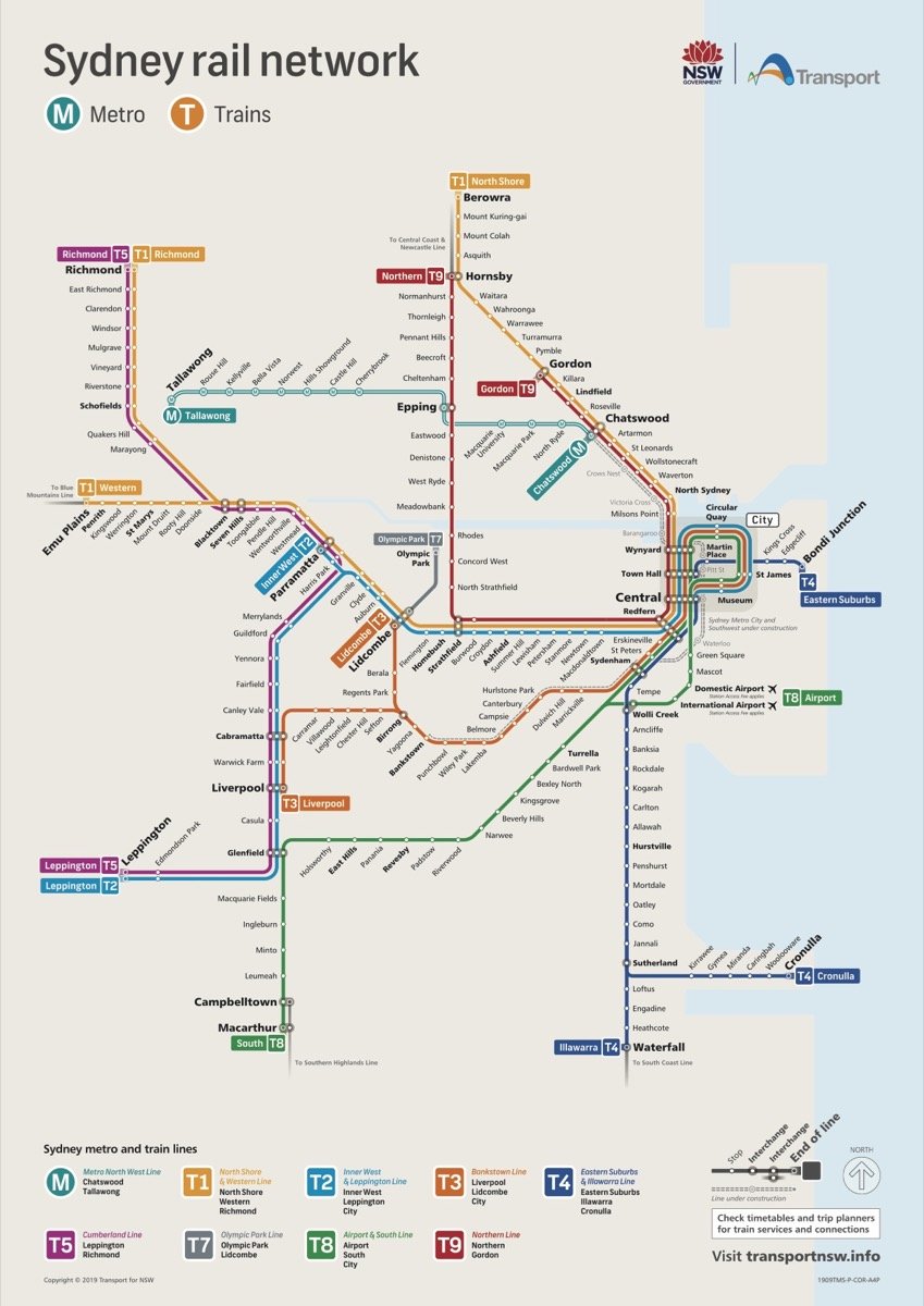 Sydney Rail Network Map