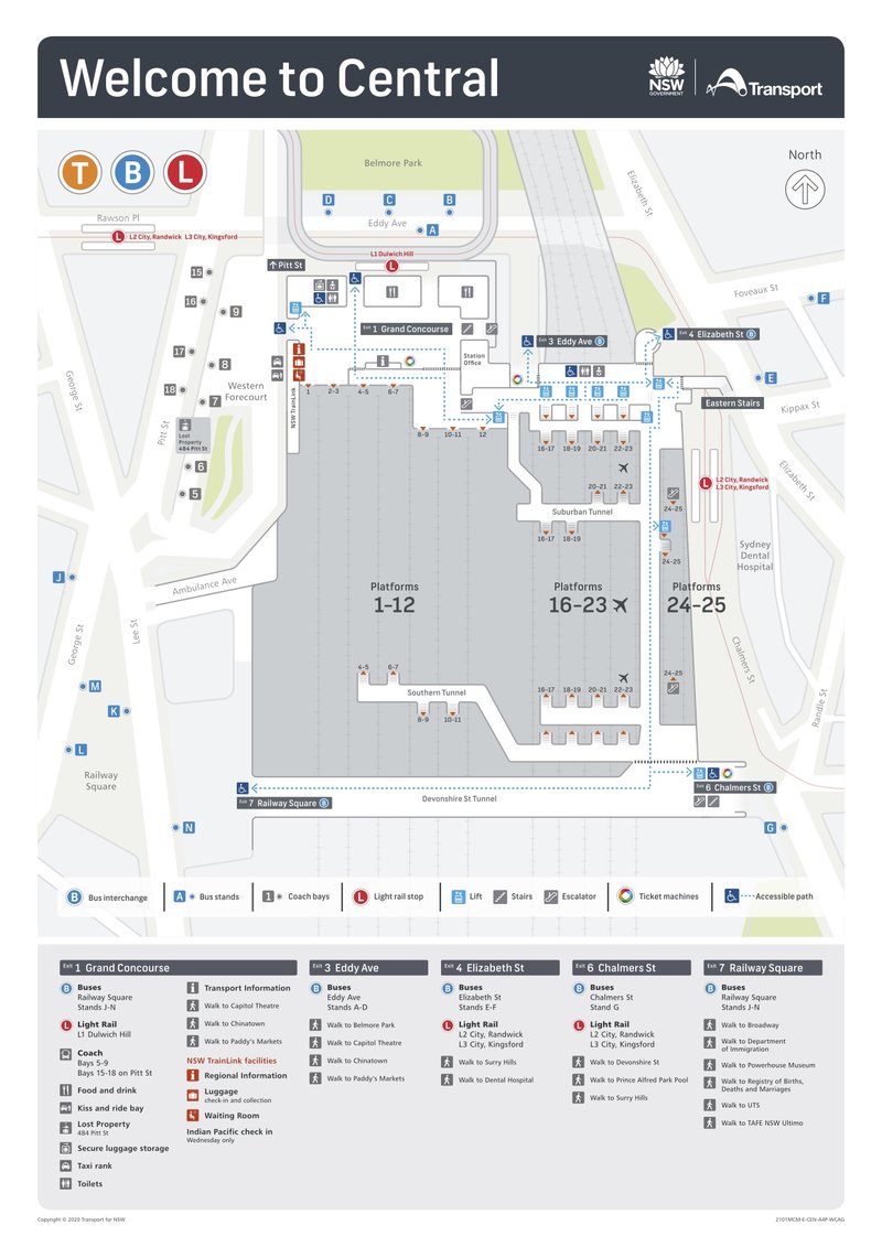 Town Hall Station Map