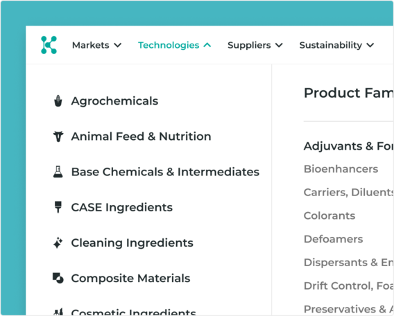 Find the right ingredient, polymer or chemistry for your specific application by choosing your technology focus on Knowde