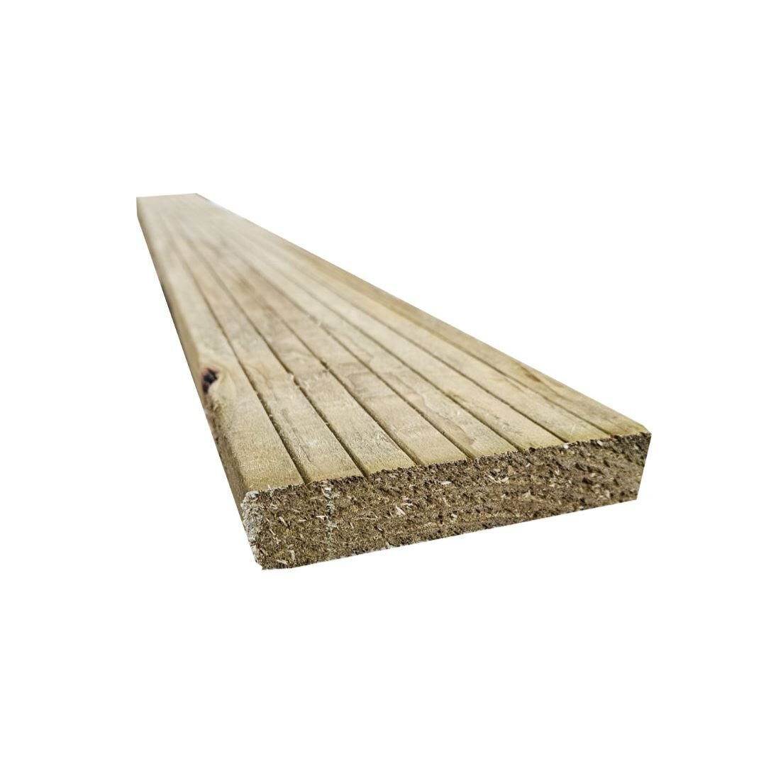 Snowdon Timber Treated Reject Decking Board (T) 25mm (W) 120mm (L) 2.4m - Pack of 10