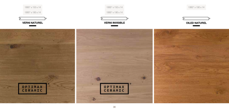 FP Bois Absolu Parquet engineered oak flooring swatches in Verni Naturel, Verni Invisible and Oiled Naturel