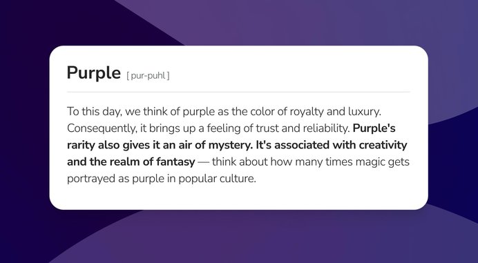 Definition of the color purple by Adobe