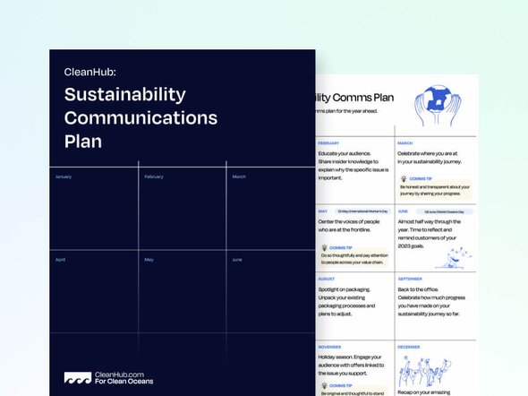 Image shows a screen grab of a CleanHub Sustainability Communications Plan.