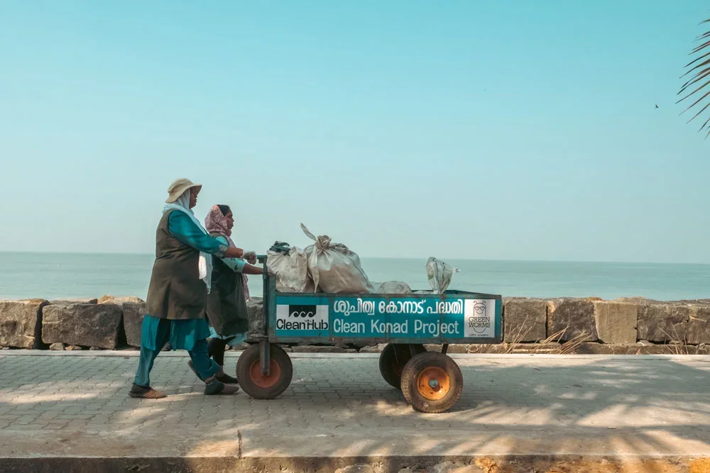 Image of two ladies in Konad, India part of the Clean Konad waste collection project