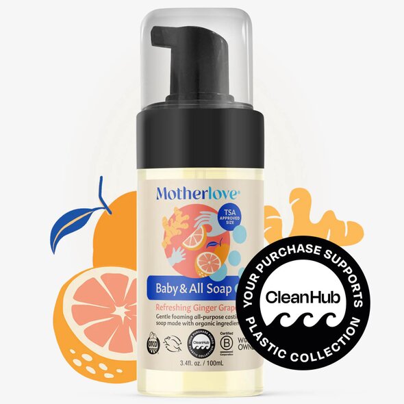 Baby & All Soap product from MotherLove with the CleanHub supporters badge