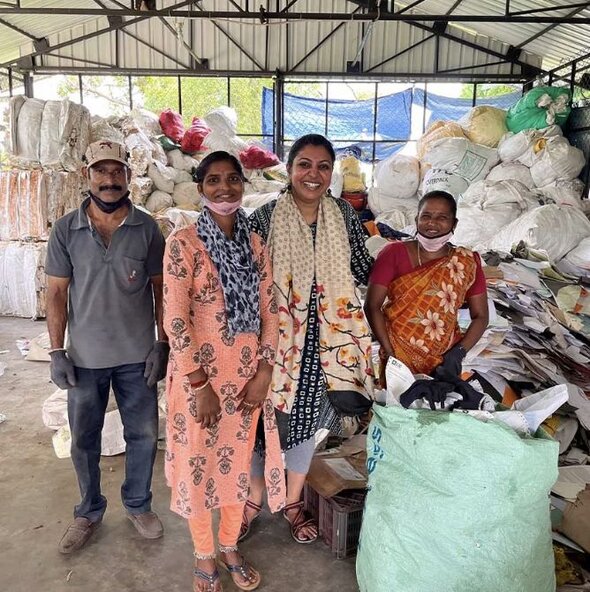 Images shows impact teams in Andaman, waste collection point