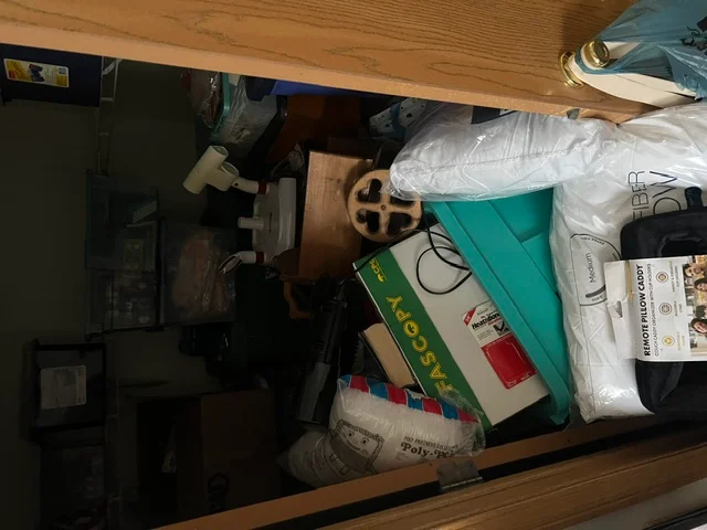 Items cleared from a storage space during a junk removal job