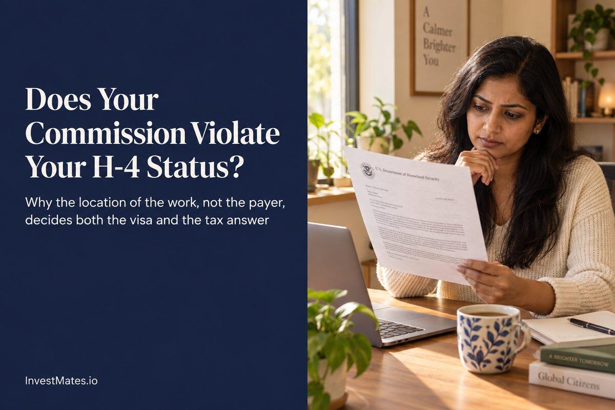 Does earning commission income from an Indian company violate H-4 visa status?