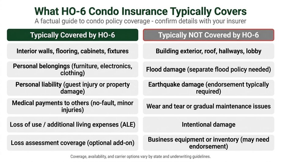 What HO-6 Condo Insurance Typically Covers Infographic