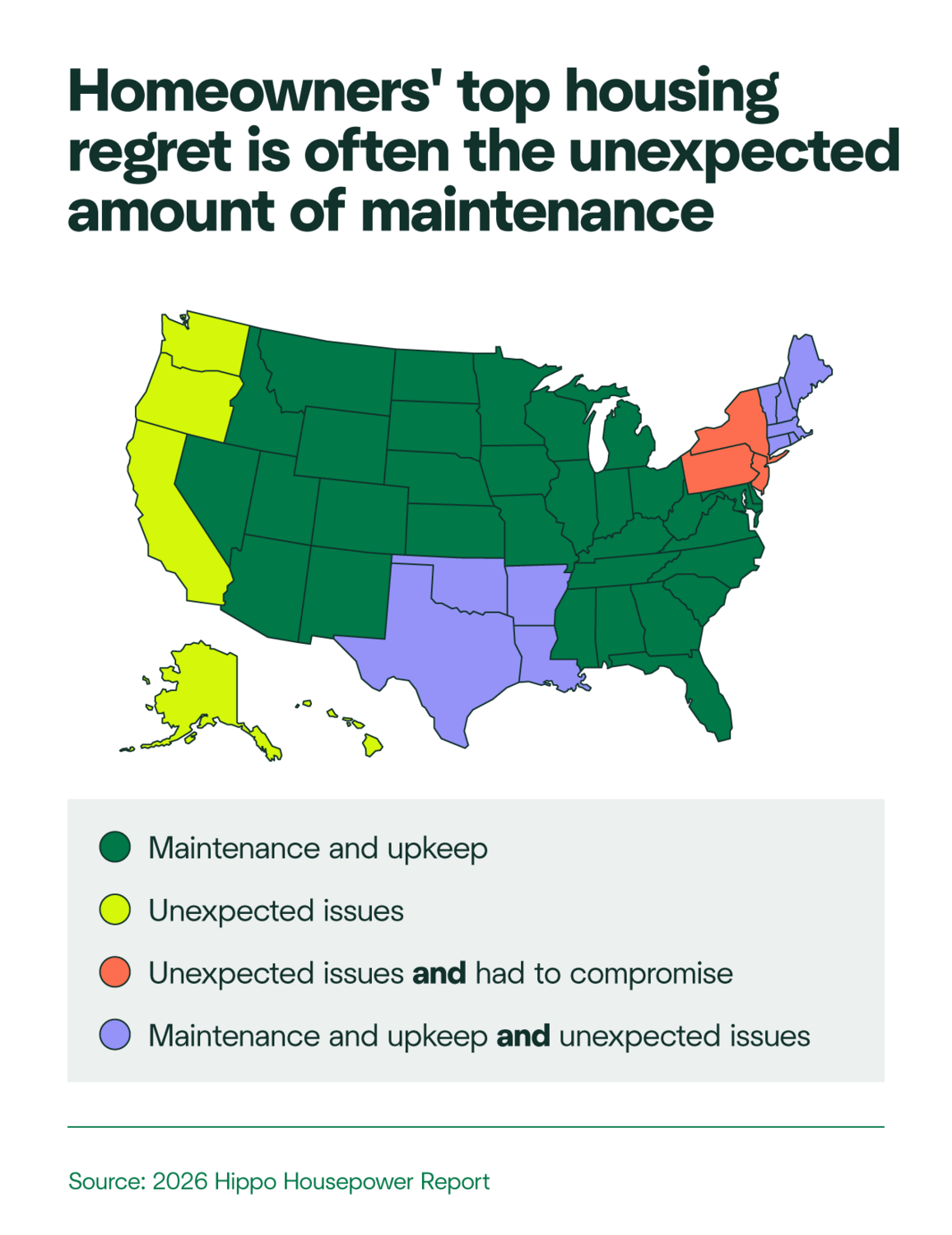 Homeowners' top housing regret map