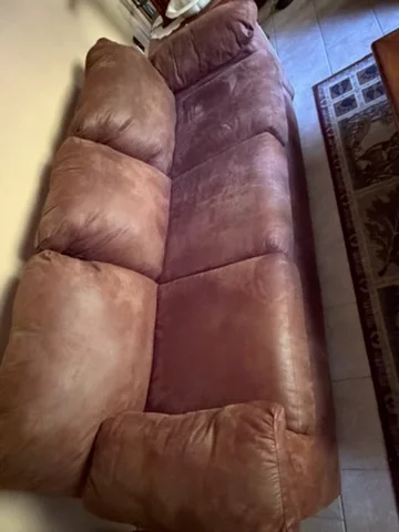 Brown leather sofa