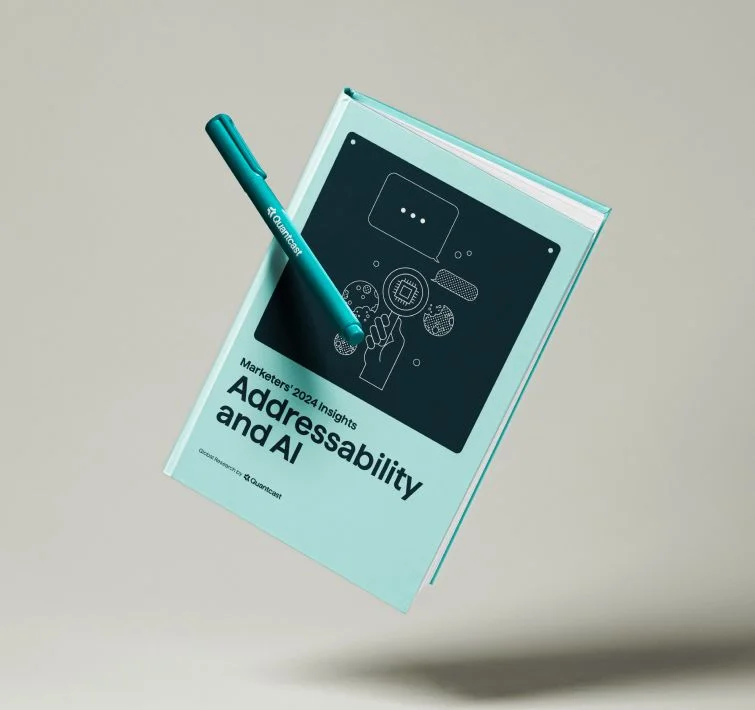 Image of a book mockup with ai & addressability title on the front cover