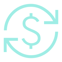 dollar sign with rotating arrows