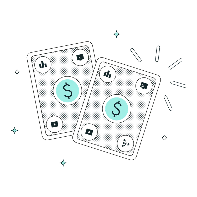 ticketing illustration with an intix logo