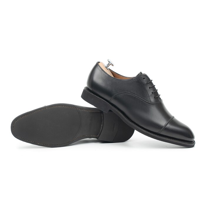 Black Calf Oxfords with Rubber soles
