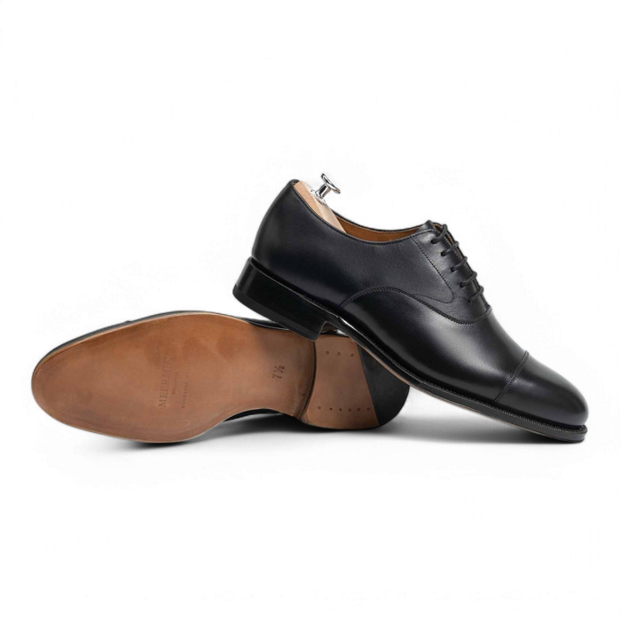 Black Calf Oxfords with Leather soles