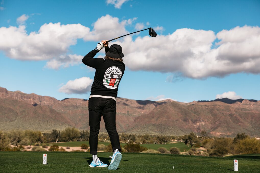 Man Wearing Budweiser T-Shirt
