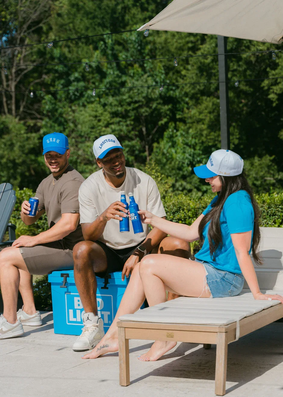 Friends and Cheers by a Pool