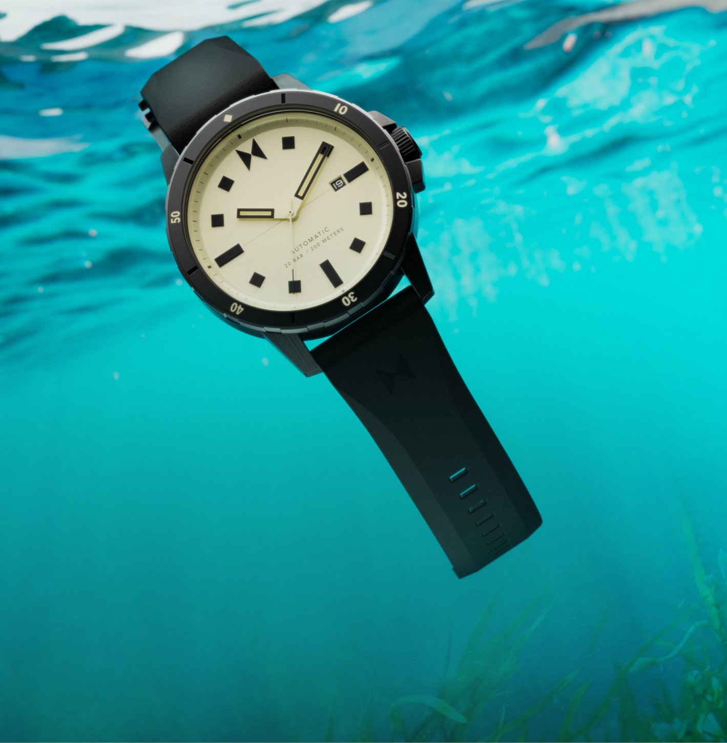 MVMT minimal sport automatic watch underwater