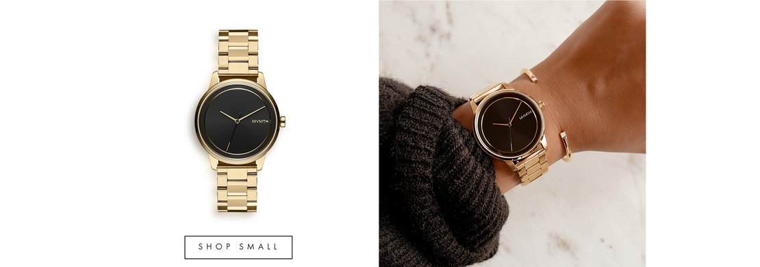 Muse Gold Profile Watch On A Females Wrist in 28mm