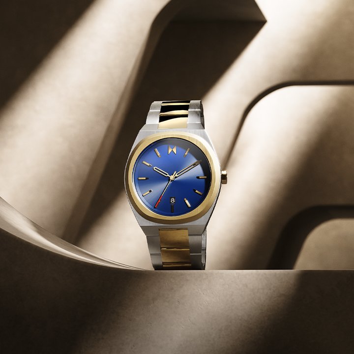 MVMT Classic II watch w tan strap