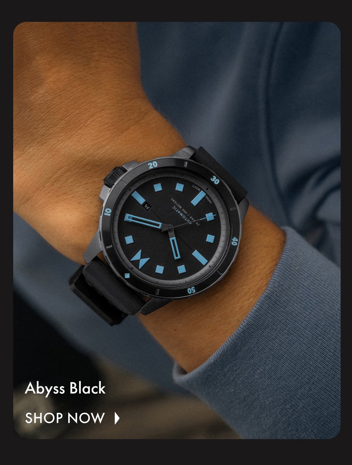 MVMT abyss black automatic watch