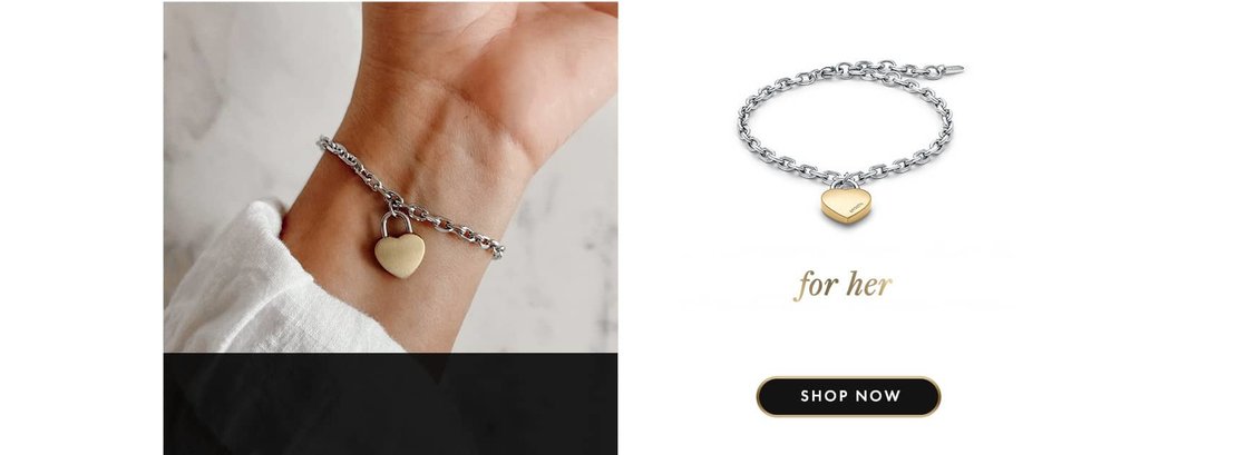Heartlock Bracelet in Silver and Gold