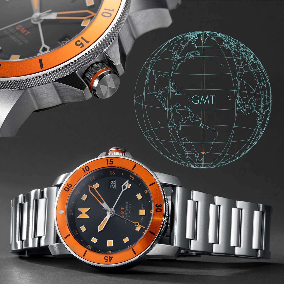 MVMT Orange cali diver watch