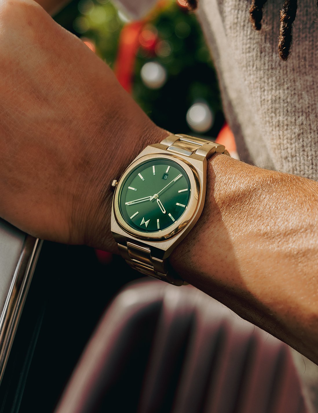 MVMT gilded green and gold odyssey mens watch