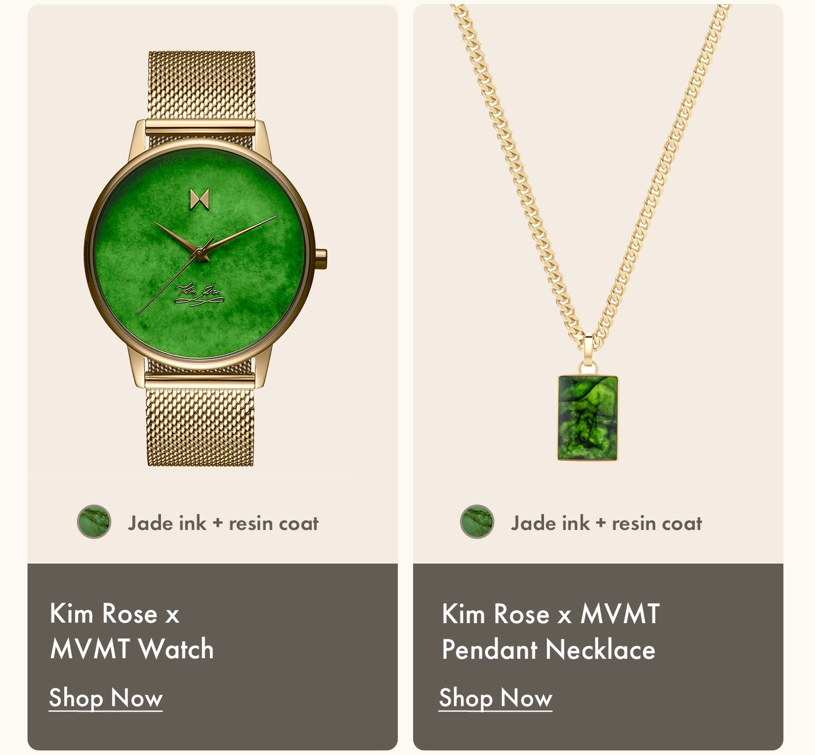 MVMT x Kim Rose watch and necklace